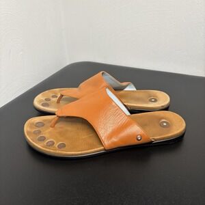 Juil Brio Leather Grounding Earthing Sandals Copper Orange Women's Sz 9 US
